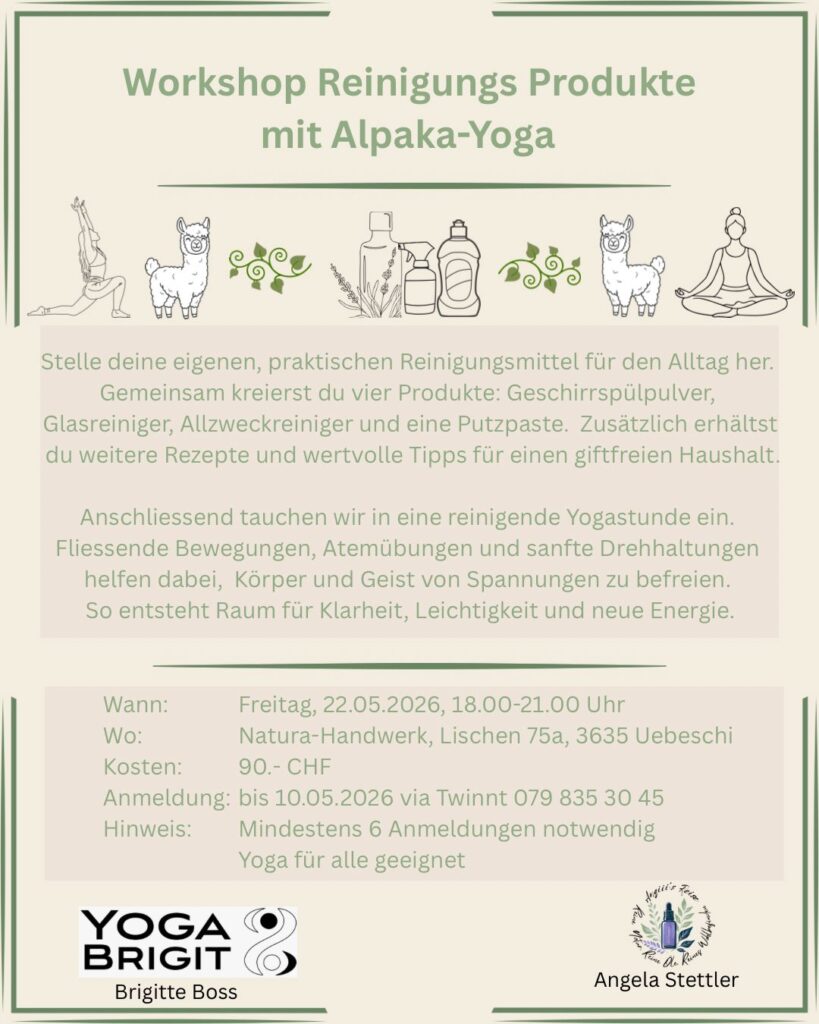 Workshop Reinigungs Produkte herstellen & Yoga
